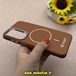 قاب گوشی Galaxy A35 سامسونگ لدر دیزاین SOFT Lether Design اسپیگن Spigen سیلیکونی طرح مگ سیف قهوه ای کد 87110