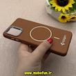 قاب گوشی Galaxy A71 سامسونگ لدر دیزاین SOFT Lether Design اسپیگن Spigen سیلیکونی طرح مگ سیف قهوه ای کد 87152