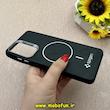 قاب گوشی Galaxy A72 سامسونگ لدر دیزاین SOFT Lether Design اسپیگن Spigen سیلیکونی طرح مگ سیف مشکی کد 87159