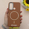 قاب گوشی Redmi Note 8 / Redmi Note 8 2021 شیائومی لدر دیزاین SOFT Lether Design اسپیگن Spigen سیلیکونی طرح مگ سیف قهوه ای کد 87252