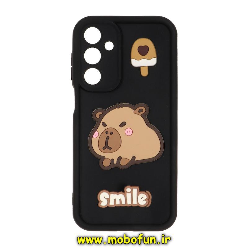 قاب گوشی Galaxy A16 سامسونگ سیلیکونی Solid عروسکی برجسته محافظ لنزدار کیوت مشکی کد 74841