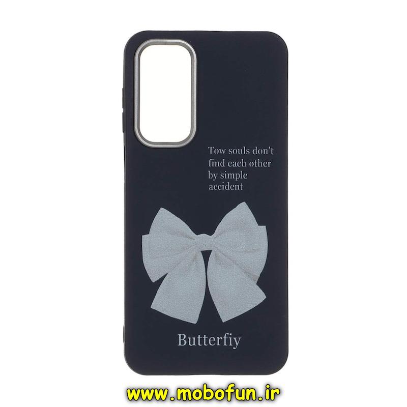 قاب گوشی Galaxy A16 سامسونگ لدر دیزاین SOFT Lether Design فانتزی سیلیکونی طرح چرمی پاپیون کد 74847