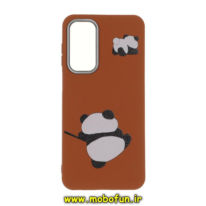 قاب گوشی Galaxy A16 سامسونگ لدر دیزاین SOFT Lether Design فانتزی سیلیکونی طرح چرمی پاندا کیوت کد 74855