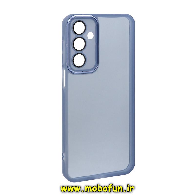 قاب گوشی Galaxy A16 سامسونگ اورجینال متال کیس Metal طرح ژله ای شفاف محافظ لنز دار آبی کد 74862