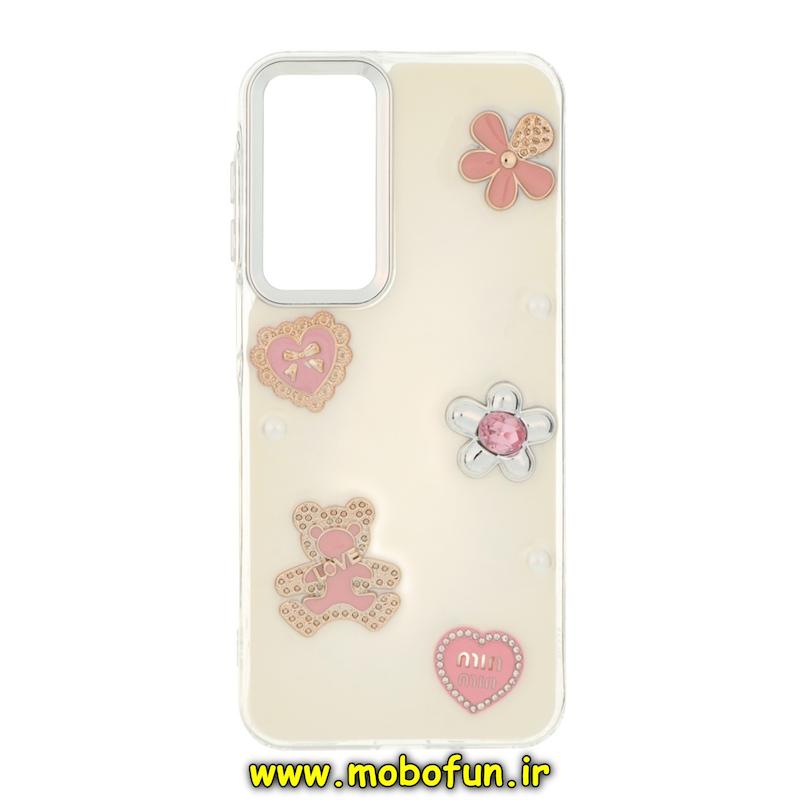 قاب گوشی Galaxy A16 سامسونگ فانتزی برجسته رزینی Luxury Case لنز و دکمه کرومی کد 74865