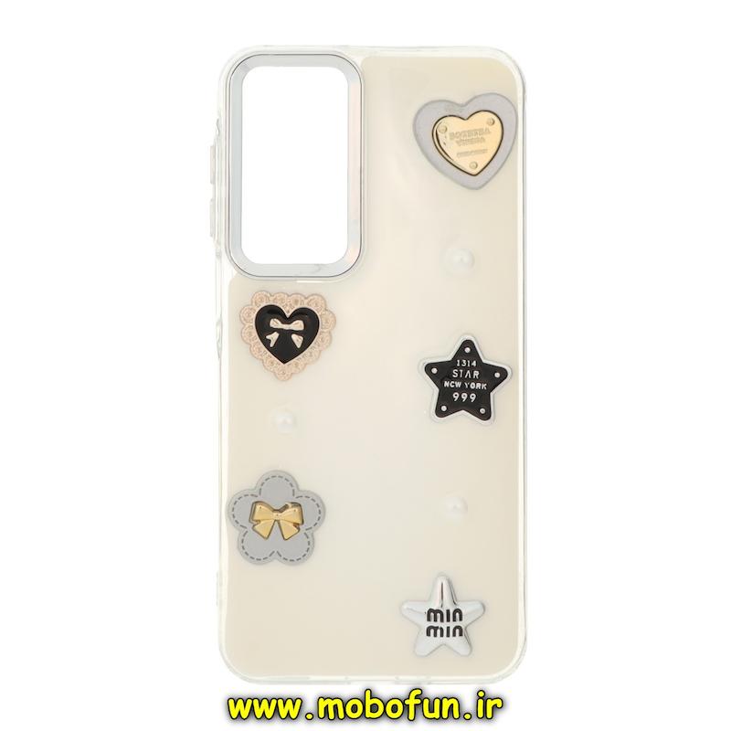قاب گوشی Galaxy A16 سامسونگ فانتزی برجسته رزینی Luxury Case لنز و دکمه کرومی کد 74867