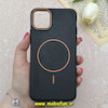قاب گوشی iPhone 11 آیفون لدر دیزاین SOFT Lether Design برند Syndee سیلیکونی مگ سیف دار اورجینال مشکی کد 87276