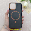 قاب گوشی iPhone 13 Pro Max آیفون لدر دیزاین SOFT Lether Design برند Syndee سیلیکونی مگ سیف دار اورجینال مشکی کد 87288