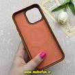 قاب گوشی iPhone 14 Pro Max آیفون لدر دیزاین SOFT Lether Design برند Syndee سیلیکونی مگ سیف دار اورجینال عسلی کد 87291