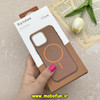 قاب گوشی iPhone 15 Pro Max آیفون لدر دیزاین SOFT Lether Design برند Syndee سیلیکونی مگ سیف دار اورجینال عسلی کد 87295