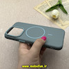 قاب گوشی iPhone 15 Pro Max آیفون لدر دیزاین SOFT Lether Design برند Syndee سیلیکونی مگ سیف دار اورجینال طوسی کد 87298