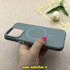 قاب گوشی iPhone 16 Pro Max آیفون لدر دیزاین SOFT Lether Design برند Syndee سیلیکونی مگ سیف دار اورجینال طوسی کد 87300