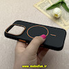 قاب گوشی iPhone 16 Pro آیفون لدر دیزاین SOFT Lether Design برند Syndee سیلیکونی مگ سیف دار اورجینال مشکی کد 87304