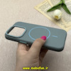 قاب گوشی iPhone 16 Pro آیفون لدر دیزاین SOFT Lether Design برند Syndee سیلیکونی مگ سیف دار اورجینال طوسی کد 87306