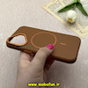 قاب گوشی iPhone 16 آیفون لدر دیزاین SOFT Lether Design برند Syndee سیلیکونی مگ سیف دار اورجینال عسلی کد 87307