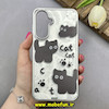 قاب گوشی Galaxy A56 سامسونگ لیزری فانتزی تیتان کرومی طرح گربه کیوت کد 87385