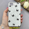 قاب گوشی iPhone 7 / iPhone 8 / iPhone SE 2020 / iPhone SE 2022 آیفون لیزری فانتزی تیتان کرومی طرح پروانه کیوت کد 87404