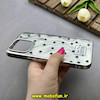 قاب گوشی iPhone 15 Pro Max آیفون لیزری فانتزی تیتان کرومی طرح خال دار کیوت کد 87443