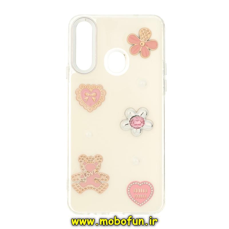 قاب گوشی Galaxy A20S سامسونگ فانتزی برجسته رزینی Luxury Case لنز و دکمه کرومی کد 74904