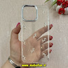 قاب گوشی iPhone 15 Pro Max آیفون لاکچری شفاف رزینی طرح شاین لنز کرومی طرح گل کد 87689