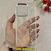 قاب گوشی iPhone 16 Pro آیفون لاکچری شفاف رزینی طرح شاین لنز کرومی طرح گل کد 87697