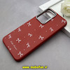 قاب گوشی Galaxy A26 سامسونگ لدر دیزاین SOFT Lether Design فانتزی سیلیکونی طرح چرمی پاپیون کیوت زرشکی کد 88302