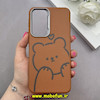 قاب گوشی Galaxy A36 سامسونگ لدر دیزاین SOFT Lether Design فانتزی سیلیکونی طرح چرمی خرسی کیوت عسلی کد 88311