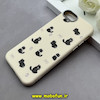 قاب گوشی iPhone 7 / iPhone 8 / iPhone SE 2020 / iPhone SE 2022 آیفون لدر دیزاین SOFT Lether Design فانتزی سیلیکونی طرح چرمی گربه کیوت کرم کد 88337