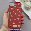 قاب گوشی iPhone 7 / iPhone 8 / iPhone SE 2020 / iPhone SE 2022 آیفون لدر دیزاین SOFT Lether Design فانتزی سیلیکونی طرح چرمی آلبالو کیوت زرشکی کد 88342