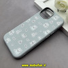 قاب گوشی iPhone 15 آیفون لدر دیزاین SOFT Lether Design فانتزی سیلیکونی طرح چرمی گربه کیوت آبی کد 88402