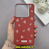 قاب گوشی Redmi Note 14 4G شیائومی لدر دیزاین SOFT Lether Design فانتزی سیلیکونی طرح چرمی آلبالو کیوت زرشکی کد 88422