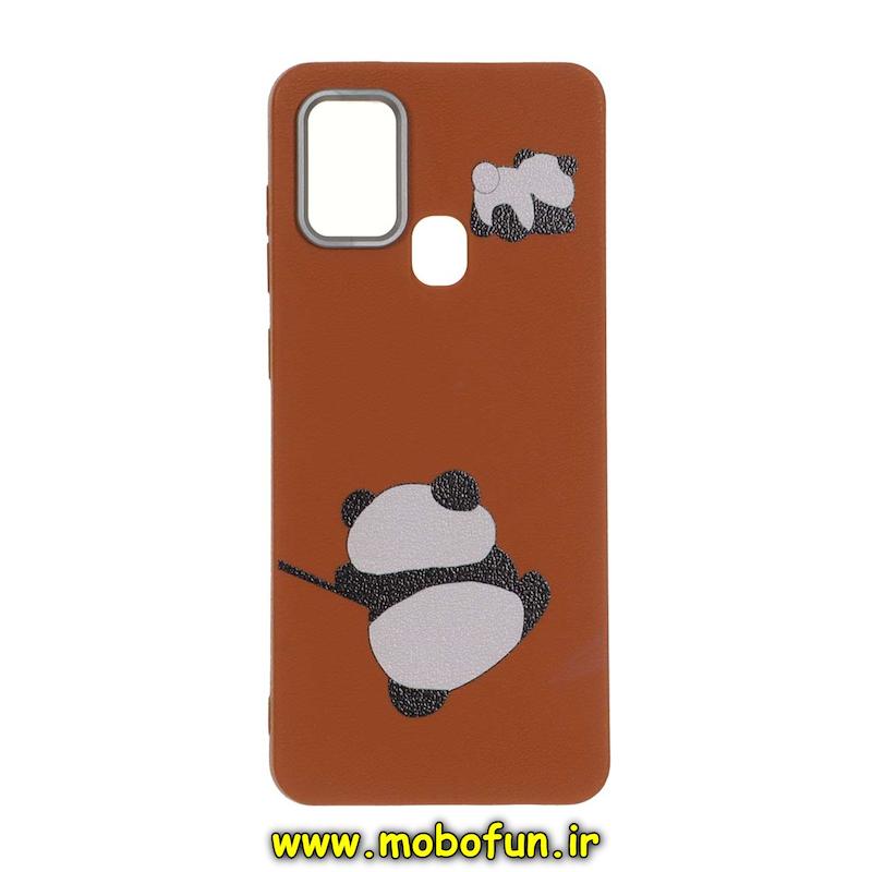 قاب گوشی Galaxy A21S سامسونگ لدر دیزاین SOFT Lether Design فانتزی سیلیکونی طرح چرمی پاندا PANDA کد 74915