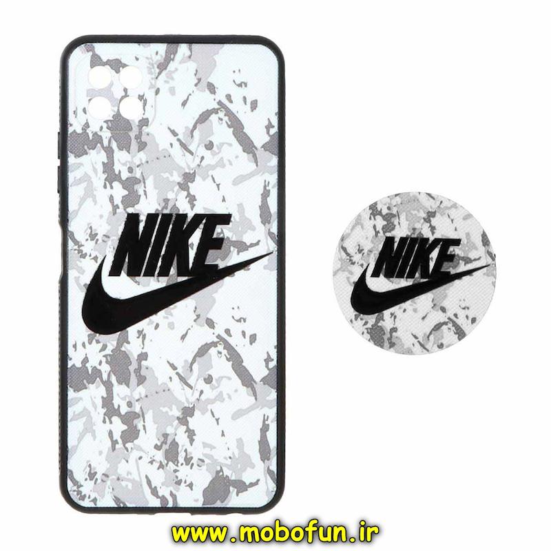 قاب گوشی Galaxy A22 5G سامسونگ فانتزی سوزنی برجسته پاپ سوکت دار محافظ لنزدار طرح نایکی NIKE کد 74941
