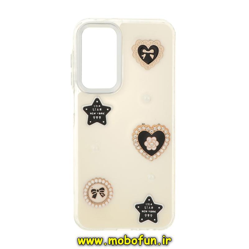 قاب گوشی Galaxy A25 سامسونگ فانتزی برجسته رزینی Luxury Case لنز و دکمه کرومی کد 74952