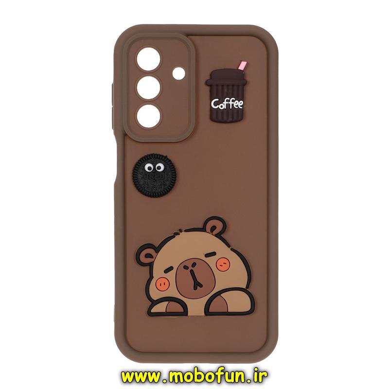 قاب گوشی Galaxy A26 سامسونگ سیلیکونی Solid عروسکی برجسته محافظ لنزدار کیوت قهوه ای کد 74978