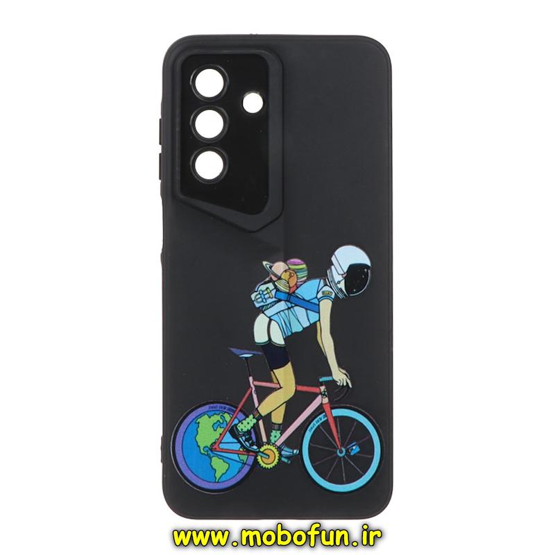 قاب گوشی Galaxy A26 سامسونگ Porsche Design سیلیکونی ژله ای محافظ لنز دار فانتزی طرح فضانورد مشکی کد 74983