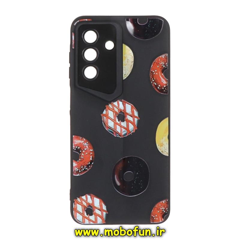 قاب گوشی Galaxy A26 سامسونگ Porsche Design سیلیکونی ژله ای محافظ لنز دار فانتزی طرح دونات مشکی کد 74986