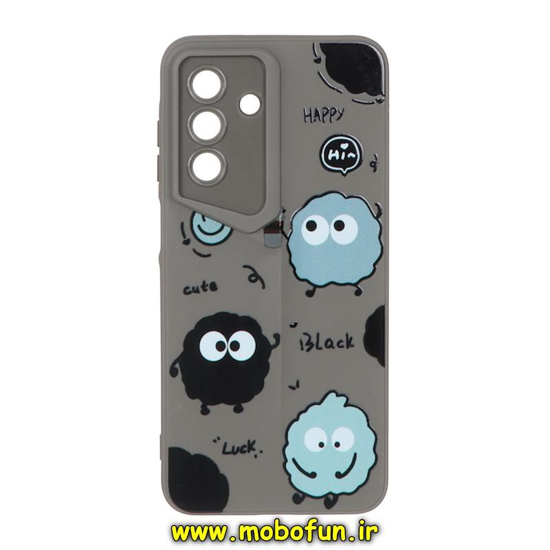 قاب گوشی Galaxy A26 سامسونگ Porsche Design سیلیکونی ژله ای محافظ لنز دار فانتزی طرح هپل خاکستری کد 74990