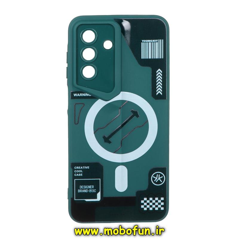 قاب گوشی Galaxy A26 سامسونگ Porsche Design سیلیکونی ژله ای محافظ لنز دار فانتزی طرح مگ سیف سبز کد 74998