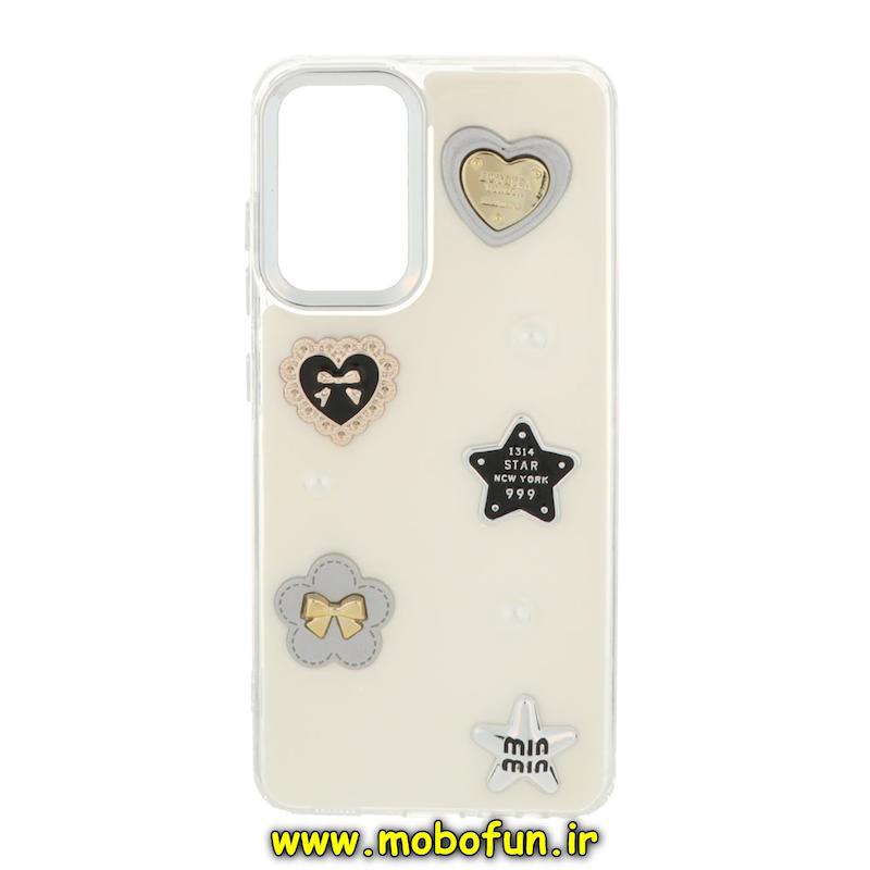 قاب گوشی Galaxy A32 4G سامسونگ فانتزی برجسته رزینی Luxury Case لنز و دکمه کرومی کد 75025