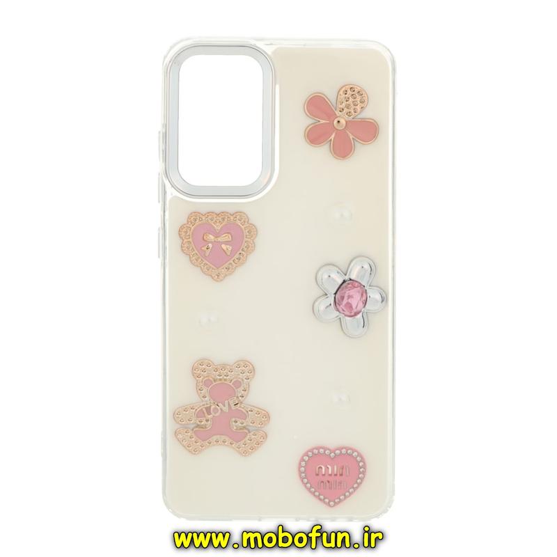 قاب گوشی Galaxy A32 4G سامسونگ فانتزی برجسته رزینی Luxury Case لنز و دکمه کرومی کد 75026