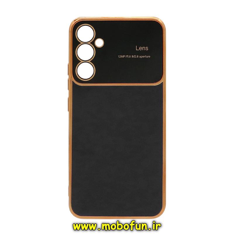 قاب گوشی Galaxy A34 سامسونگ طرح ژله ای مای کیس گلد لاین اورجینال Camera Lens دور طلایی محافظ لنز دار مشکی کد 75032