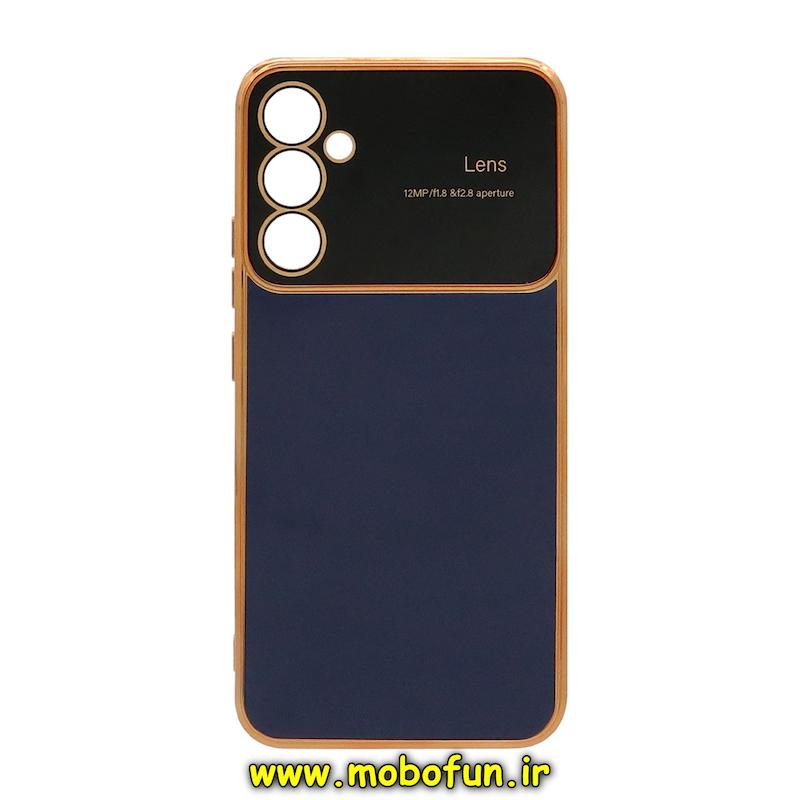 قاب گوشی Galaxy A34 سامسونگ طرح ژله ای مای کیس گلد لاین اورجینال Camera Lens دور طلایی محافظ لنز دار سرمه ای کد 75033