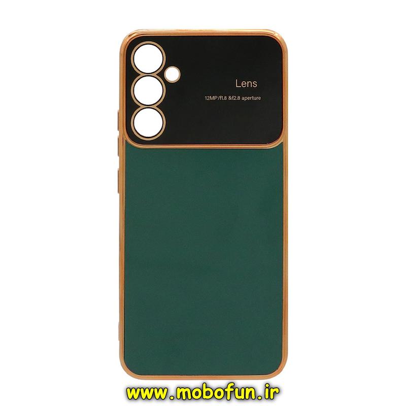 قاب گوشی Galaxy A34 سامسونگ طرح ژله ای مای کیس گلد لاین اورجینال Camera Lens دور طلایی محافظ لنز دار سبز تیره کد 75035