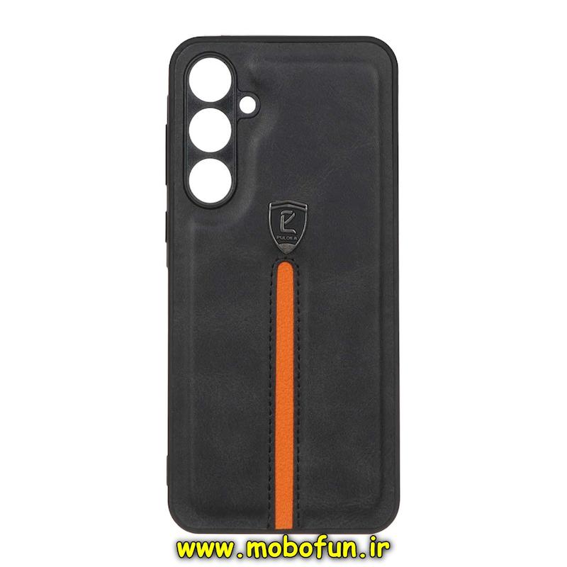 قاب گوشی Galaxy A35 سامسونگ اورجینال PULOKA پولوکا NEW CASE طرح چرمی درجه یک HARD محافظ لنزدار مشکی کد 75041