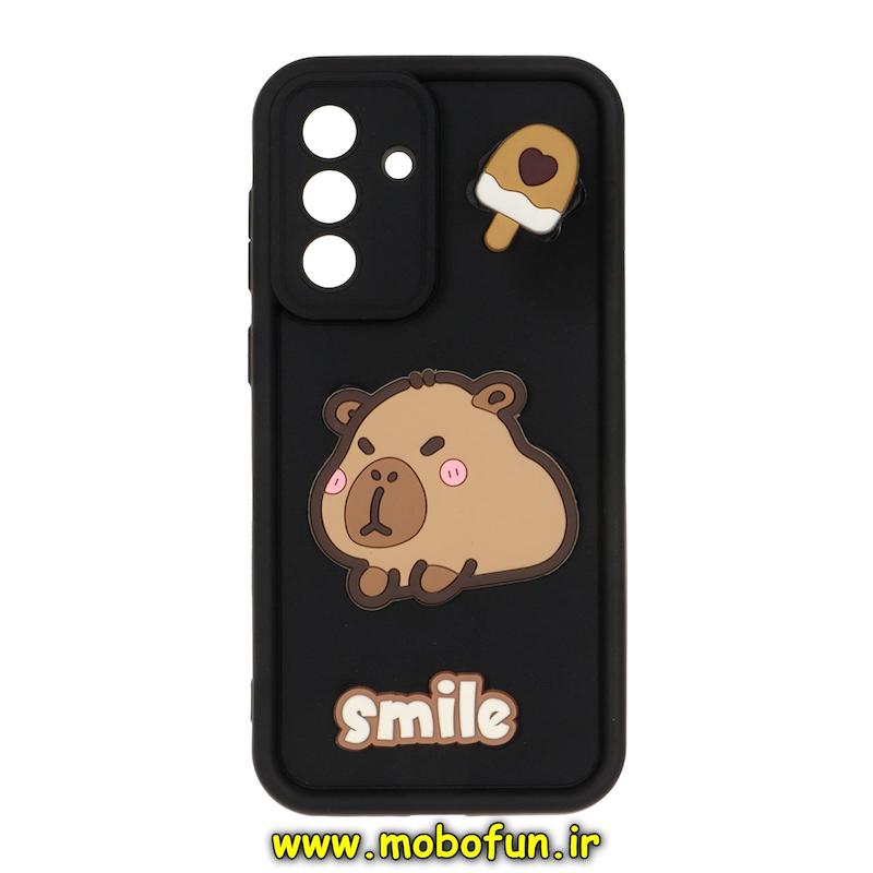 قاب گوشی Galaxy A36 / A56 سامسونگ سیلیکونی Solid عروسکی برجسته محافظ لنزدار کیوت مشکی کد 75065