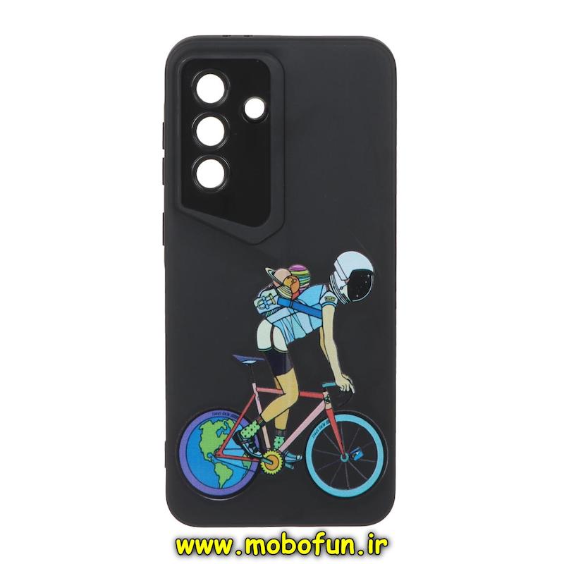 قاب گوشی Galaxy A36 / A56 سامسونگ Porsche Design سیلیکونی ژله ای محافظ لنز دار فانتزی طرح فضانورد مشکی کد 75137