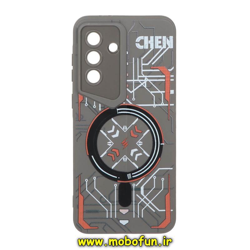 قاب گوشی Galaxy A36 / A56 سامسونگ Porsche Design سیلیکونی ژله ای محافظ لنز دار فانتزی طرح مگ سیف خاکستری کد 75145