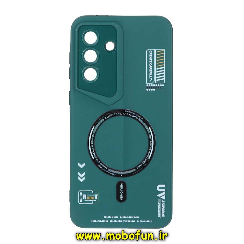 قاب گوشی Galaxy A36 / A56 سامسونگ Porsche Design سیلیکونی ژله ای محافظ لنز دار فانتزی طرح مگ سیف سبز تیره کد 75146
