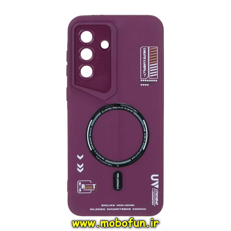 قاب گوشی Galaxy A36 / A56 سامسونگ Porsche Design سیلیکونی ژله ای محافظ لنز دار فانتزی طرح مگ سیف بنفش کد 75149